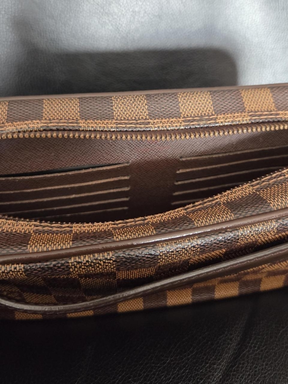 Louis Vuitton Brown Damier Ebene Clutch Wristlet - Picture 3 of 9